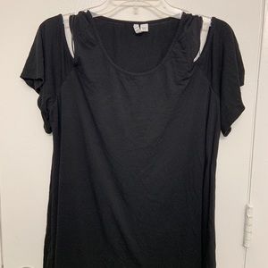 Black cold shoulder shirt